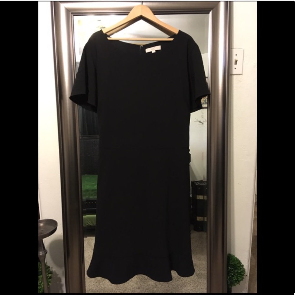 black flutter sleeve dress